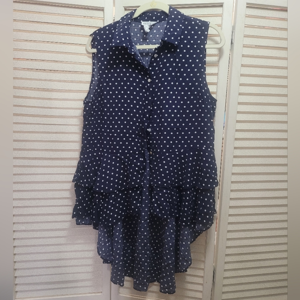 For The Republic Ruffle Tank Blouse Size-Large